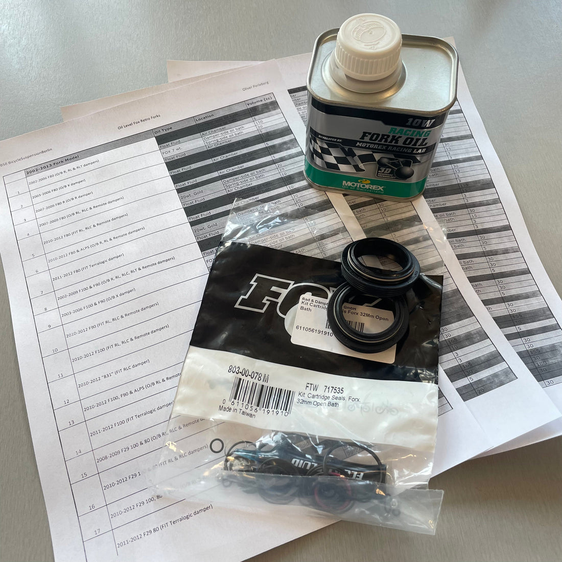 Oel level list Fox retro fork