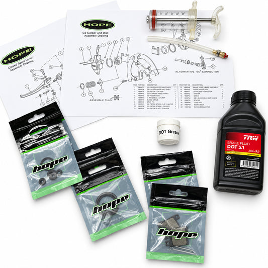 Hope Service Kit für Retro C2 Bremsanlage für ZB: Porsche FS EVO Bike. 