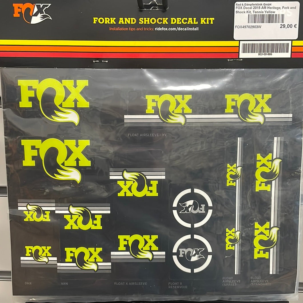 Fox Decal Kit Heritage Yellow